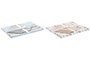 DKD Home Decor Mantel Azul Celeste Gris 150 x 150 cm Set de 5 (2 Unidades) Urban
