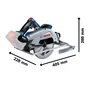 Bosch Professional Sierra Circular Inalámbrica GKS 18V-68 G, 18V 190mm con Estuche, Guía Paralela, Hoja y Cuña - BOS4053423320817