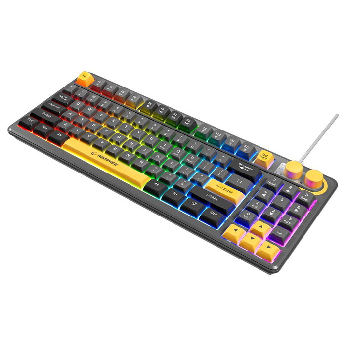 Rampage Cyclone Knob RGB 90% Teclado Mecánico Gaming Layout Polaco