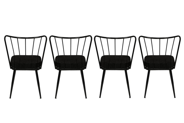 Hanah Home 943 V4 Juego de Sillas Tradicionales Negro Metal 43x82x42 cm Hanah Home 943 V4 Juego de Sillas Tradicionales Negro Metal 43x82x42 cm