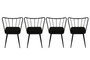 Hanah Home 943 V4 Juego de Sillas Tradicionales Negro Metal 43x82x42 cm