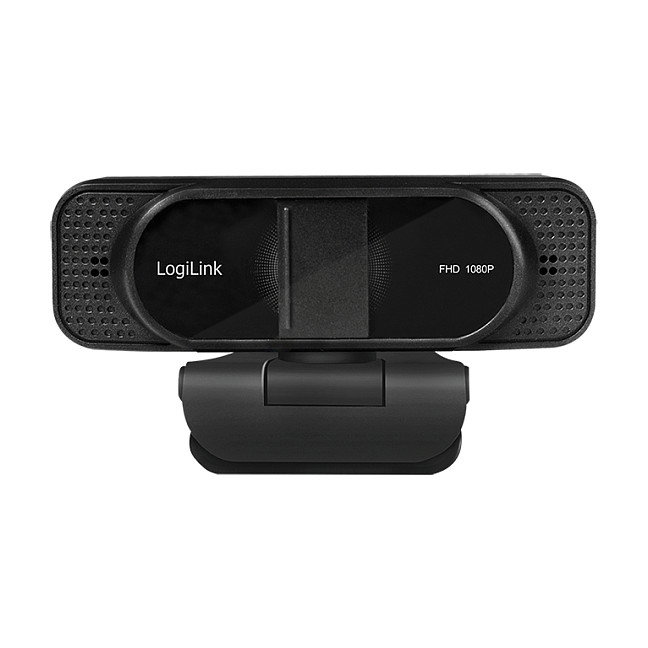 LogiLink Webcam 1080p FHD UA0381 con Micrófono, 96 Grados Ángulo de Visión, Resolución 1920 x 1080 Pixeles a 30 pps, Compatible con Windows, Mac, Linux, ChromeOS, Color Negro