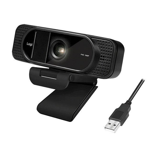 LogiLink Webcam 1080p FHD UA0381 con Micrófono, 96 Grados Ángulo de Visión, Resolución 1920 x 1080 Pixeles a 30 pps, Compatible con Windows, Mac, Linux, ChromeOS, Color Negro