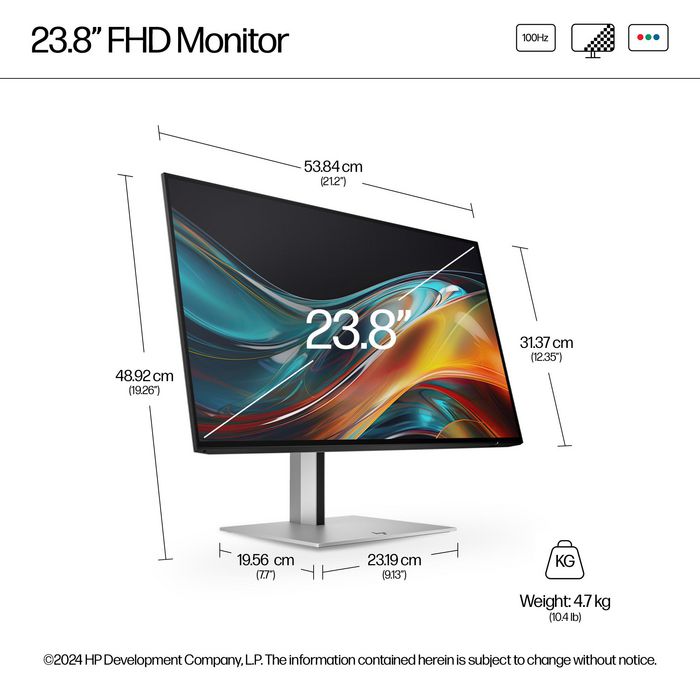 HP 724pf Monitor 23.8" FHD 100Hz IPS 1500:1 Contraste Serie 7 Pro HP 724pf Monitor 23.8" FHD 100Hz IPS 1500:1 Contraste Serie 7 Pro