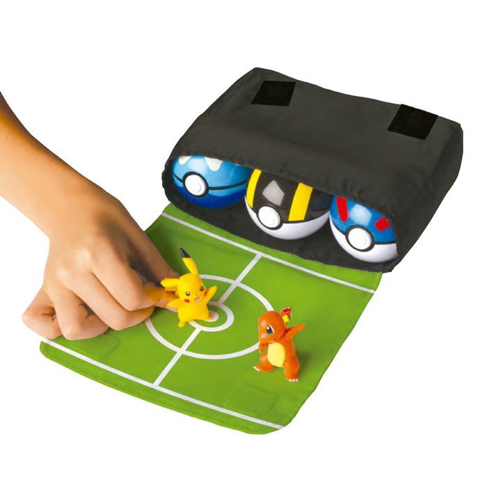 Jazwares Bandolera Pokemon Arena Combate, Bolso para Entrenador con Capacidad para 6 Pokeballs y Diseño Transformable