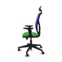 PIQUERAS Y CRESPO Silla de oficina Motilla con mecanismo Sincro/Traslack, Verde y Azul
