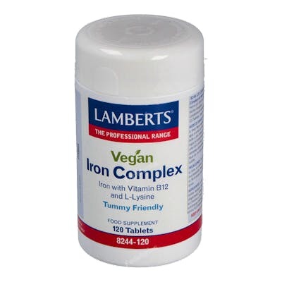 Lamberts Bio Iron Complex - Suplemento de Hierro con Vitamina B12 y L-Lisina - 120 Comprimidos - Apto para Dietas Veganas y Vegetarianas Lamberts Bio Iron Complex - Suplemento de Hierro con Vitamina B12 y L-Lisina - 120 Comprimidos - Apto para Dietas Veganas y Vegetarianas