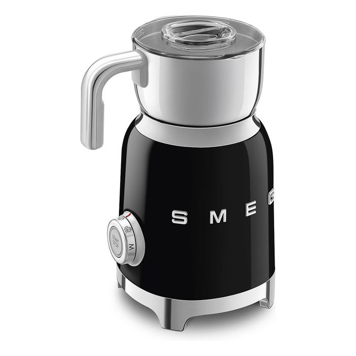 Smeg MFF11BLEU Espumador de Leche Automático 50's Style, 8 Funciones Caliente/Frío, Capacidad 0.6L, Acero Inoxidable, Color Negro - 220-240V