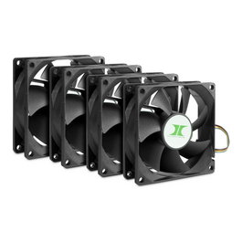 Inter-Tech Set de 4 ventiladores de caja 80mm PWM 1000-1000Upm 12V 0,9W