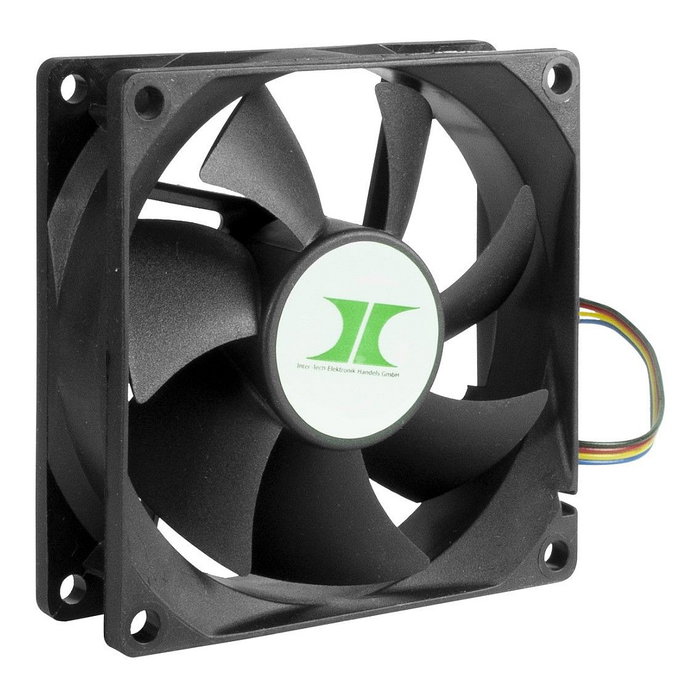 Inter-Tech Set de 4 ventiladores de caja 80mm PWM 1000-1000Upm 12V 0,9W