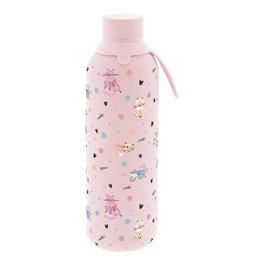 AUREA Botella térmica Dot & Meow pink con interior cerámico y 2 tapones, 750ml