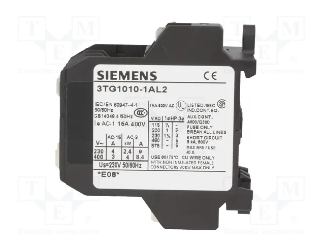SIEMENS 3TG10 4-polar NO x4 230VAC 8,4A SIEMENS 3TG10 4-polar NO x4 230VAC 8,4A