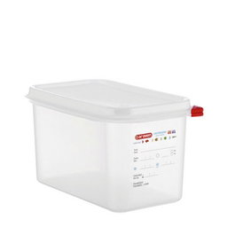 Araven Cubeta C/T Gn 1/4-150, Cubeta de Polipropileno con Tapa, Capacidad 4.3 Litros, Dimensiones 265x162x150 mm