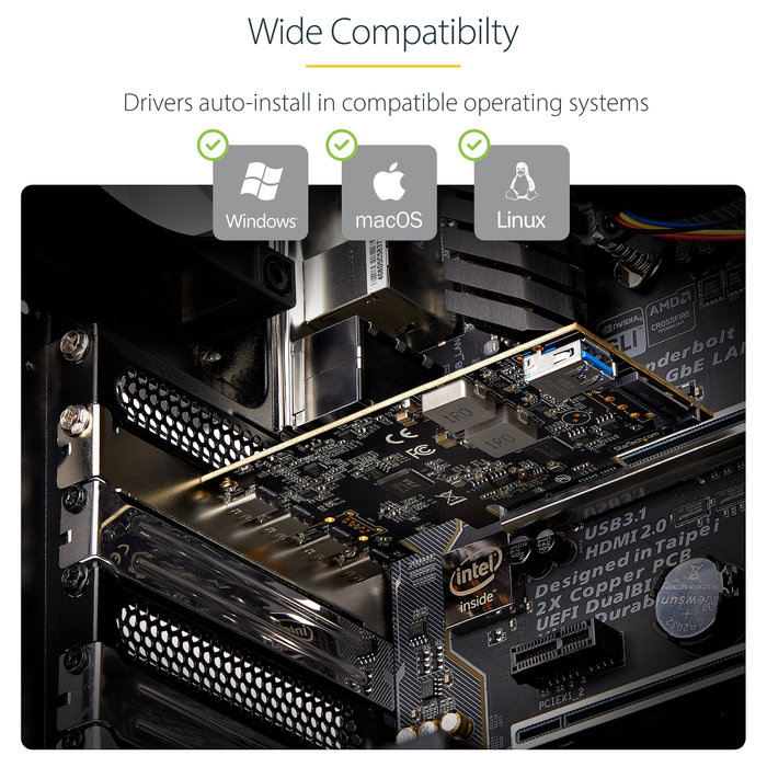 StarTech.com Tarjeta PCIe de 5 Puertos USB 10Gbps (4x USB-C / 1x USB-A) StarTech.com Tarjeta PCIe de 5 Puertos USB 10Gbps (4x USB-C / 1x USB-A)