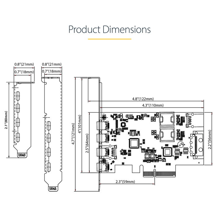 StarTech.com Tarjeta PCIe de 5 Puertos USB 10Gbps (4x USB-C / 1x USB-A) StarTech.com Tarjeta PCIe de 5 Puertos USB 10Gbps (4x USB-C / 1x USB-A)
