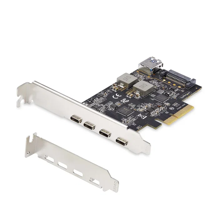 StarTech.com PS4C3IA3-USB-C-CARD Tarjeta PCIe USB 3.2 Gen 2 de 10 Gbps - 4 Puertos USB-C + 1 USB-A Interno - Hub/Controladora Interna - Compatible con Windows, macOS, Linux