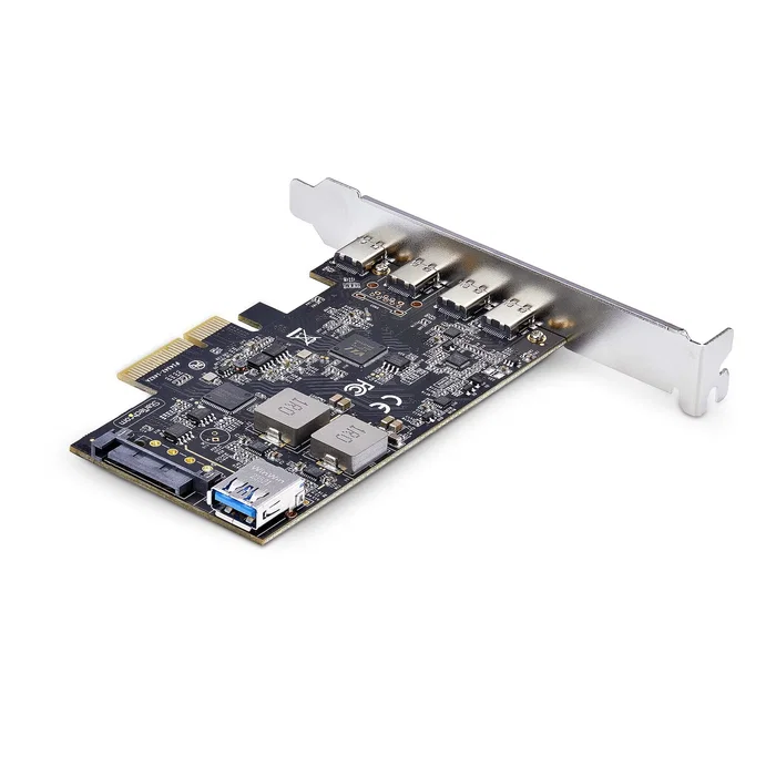 StarTech.com PS4C3IA3-USB-C-CARD Tarjeta PCIe USB 3.2 Gen 2 de 10 Gbps - 4 Puertos USB-C + 1 USB-A Interno - Hub/Controladora Interna - Compatible con Windows, macOS, Linux