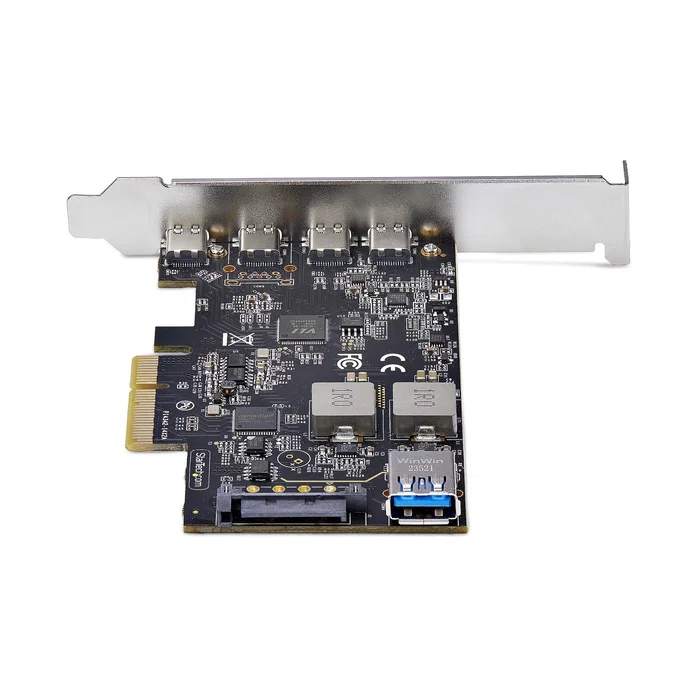 StarTech.com PS4C3IA3-USB-C-CARD Tarjeta PCIe USB 3.2 Gen 2 de 10 Gbps - 4 Puertos USB-C + 1 USB-A Interno - Hub/Controladora Interna - Compatible con Windows, macOS, Linux