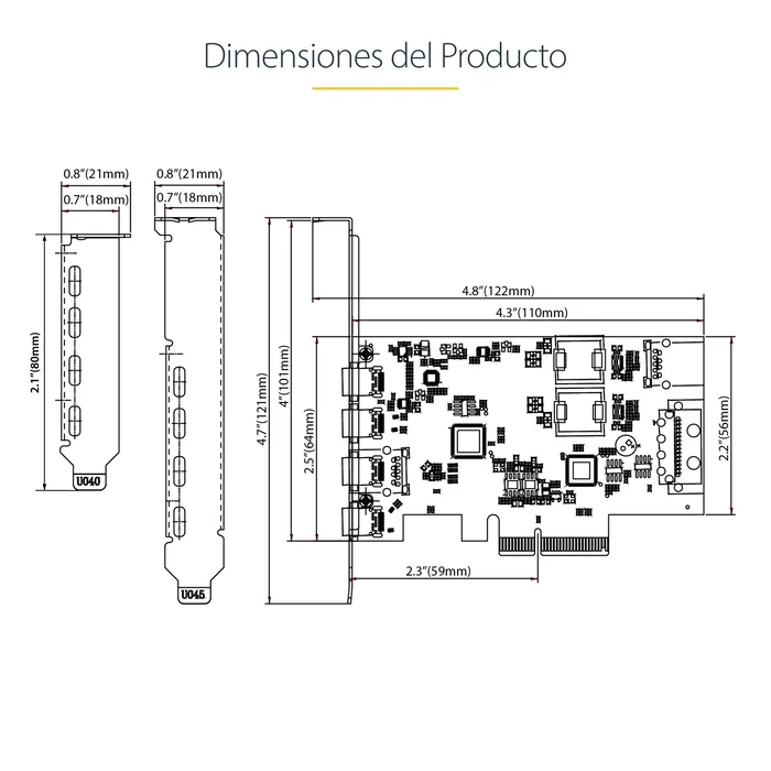 StarTech Tarjeta PCIe de 5 Puertos USB (4x USB-C / 1x USB-A) 10Gbps