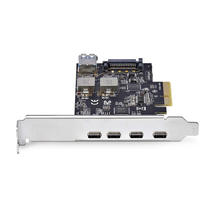 StarTech.com PS4C3IA3-USB-C-CARD Tarjeta PCIe USB 3.2 Gen 2 de 10 Gbps - 4 Puertos USB-C + 1 USB-A Interno - Hub/Controladora Interna - Compatible con Windows, macOS, Linux