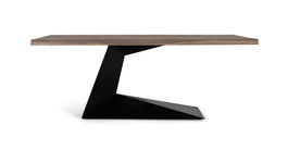 GINER Y COLOMER Mesa de Comedor Rectangular en Madera de Acacia y Metal, Tapa en Color Arena con Acabado Chorro de Arena, 200 cm