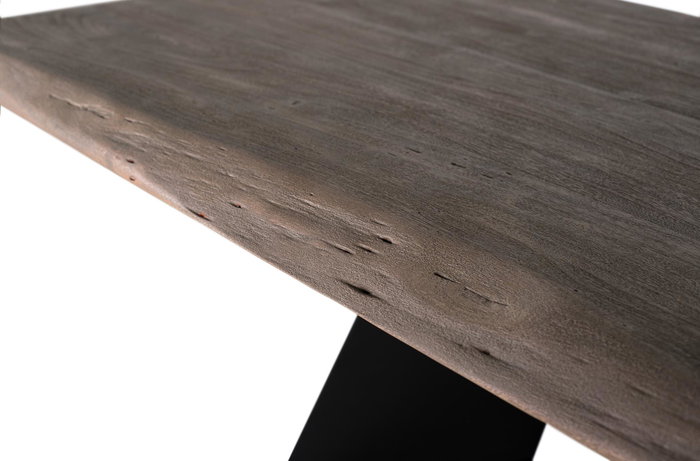 GINER Y COLOMER Mesa de Comedor Rectangular en Madera de Acacia y Metal, Tapa en Color Arena con Acabado Chorro de Arena, 200 cm GINER Y COLOMER Mesa de Comedor Rectangular en Madera de Acacia y Metal, Tapa en Color Arena con Acabado Chorro de Arena, 200 cm