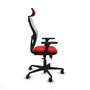 PIQUERAS Y CRESPO Silla de oficina Jorquera Rojo/Blanco con Mecanismo Sincro/Traslack