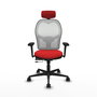 PIQUERAS Y CRESPO Silla de oficina Jorquera Rojo/Blanco con Mecanismo Sincro/Traslack