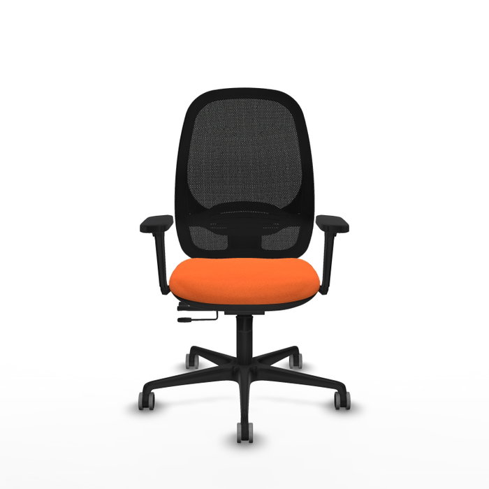 PIQUERAS Y CRESPO Silla de oficina Cilanco con mecanismo Sincro/Traslack, Naranja y Negro