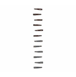 Brusi Set de 12 Pinzas Pico Leopard Escarchadas