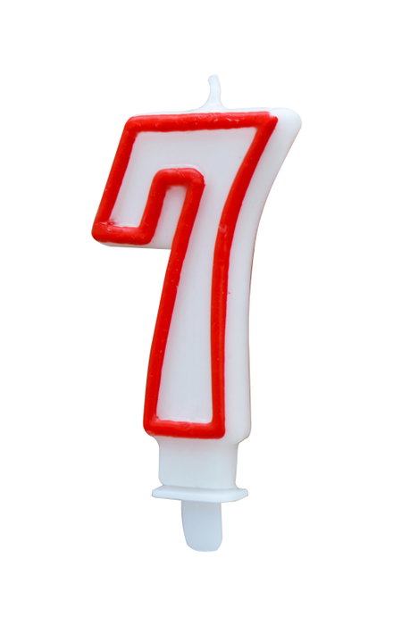 Algon Vela Blanca con Borde Rojo 7 cm N.7 (36 Unidades)