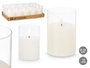 Giftdecor Vela Led Vaso Cristal 15x9.8x9.8 cm (Ancho x Alto x Largo) Blanco Transparente Cera Pila AA No Incluida (Set de 15)