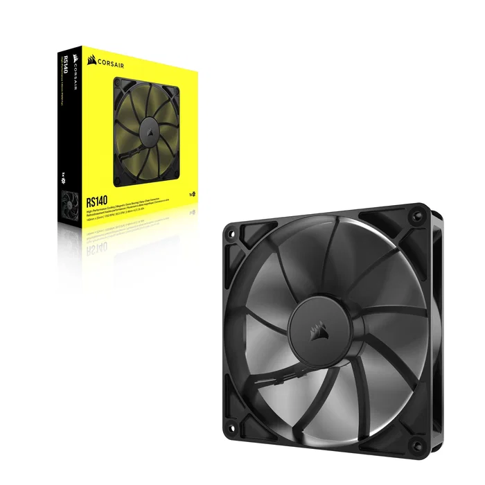 Corsair RS140 CO-9050190-WW Ventilador PC 140mm Negro, PWM, 330-1700 RPM, 95.5 CFM, 36 dB, 4 Pines, 1 Unidad