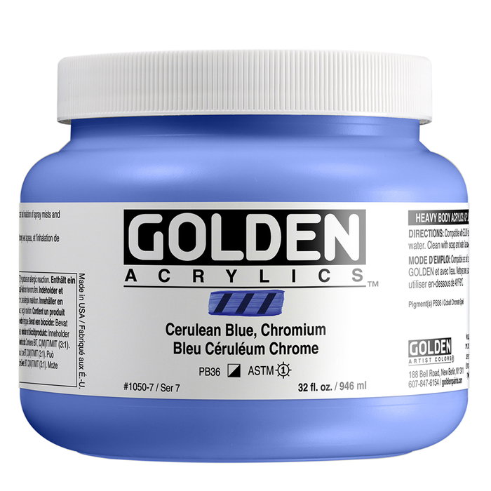 Golden Azul Cerúleo de Cromo Heavy Body Acrílico 946 ml Golden Azul Cerúleo de Cromo Heavy Body Acrílico 946 ml