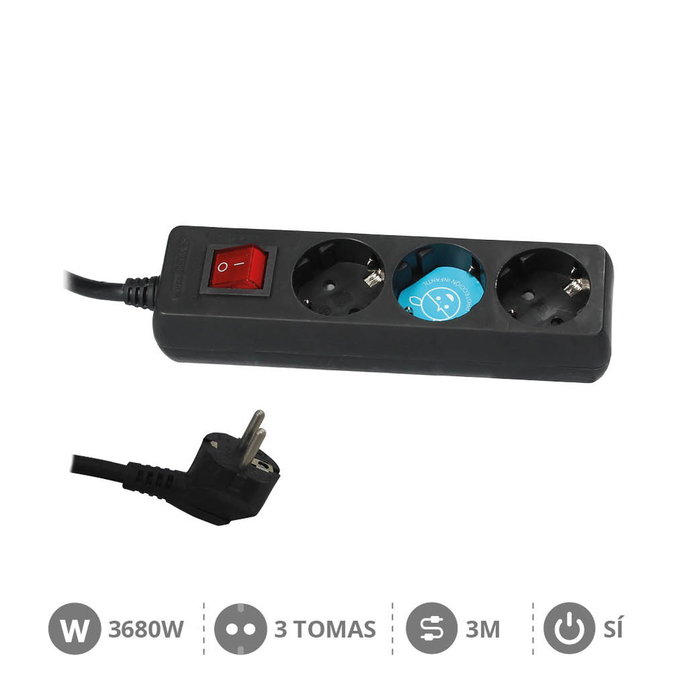 GSC Evolution Base múltiple Serie Estándar 3T con interruptor Negro