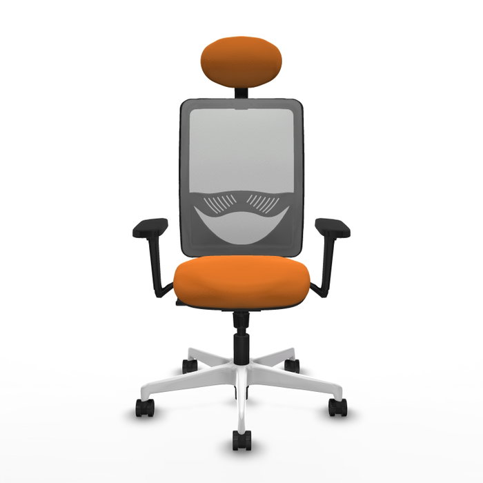 PIQUERAS Y CRESPO Silla de oficina Zulema con mecanismo Sincro, Naranja y Gris