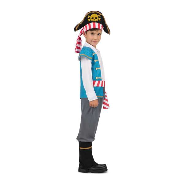 My Other Me Disfraz Pirata Niño Gorro Camisa Chaleco Faja Pantalón Cubrebotas Talla 10-12