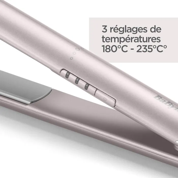 Babyliss Plancha de Pelo ST516E Placas Cerámica Titanio 180-235°C Calentamiento Rápido