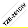 Brother TZE261CIV Cinta Laminada para Impresora de Etiquetas, Blanco/Negro, 36mm de Ancho, 8m de Longitud, Paquete de 20 Unidades
