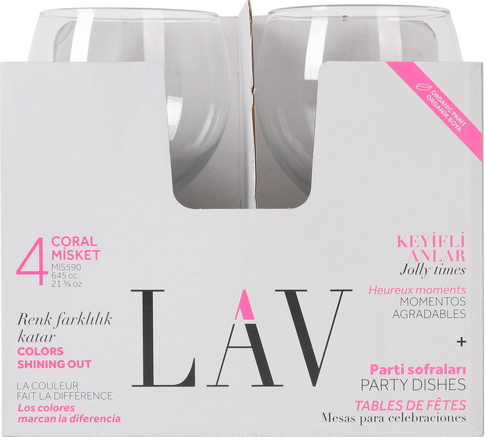 LAV Set 4 Copas Combinación 645 ml, 20 cm (6 Cajas)
