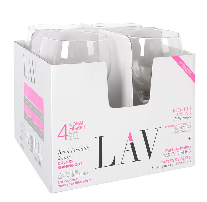 LAV Set 4 Copas Combinación 645 ml, 20 cm (6 Cajas)