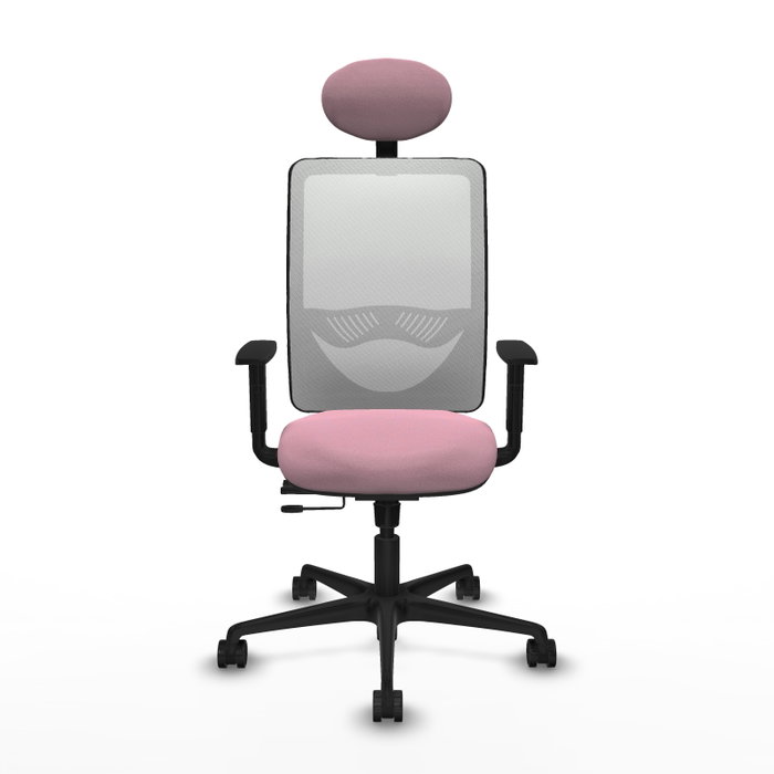 PIQUERAS Y CRESPO Silla de oficina Zulema Rosa y Blanca