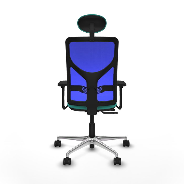 PIQUERAS Y CRESPO Silla de oficina Motilla con mecanismo Sincro/Traslack, Turquesa y Azul