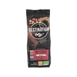 DESTINATION Café México Molido 100% Arábica 250g Bio, Bajo en Cafeína, Intensidad 6/10, Origen del Café de Agricultura Ecológica