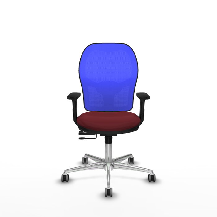 PIQUERAS Y CRESPO Silla de oficina Jorquera con mecanismo Sincro/Traslack, Granate y Azul