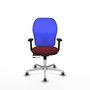 PIQUERAS Y CRESPO Silla de oficina Jorquera con mecanismo Sincro/Traslack, Granate y Azul