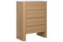 DKD Home Decor Chifonier Moderno Gris Claro Natural 4 Cajones 40 x 100 x 76 cm