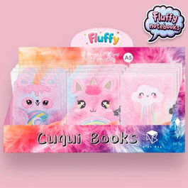 Roymart Libretas Fluffy con Candado 80 Hojas A5 80gr Surtidos Expositor 12 Unidades