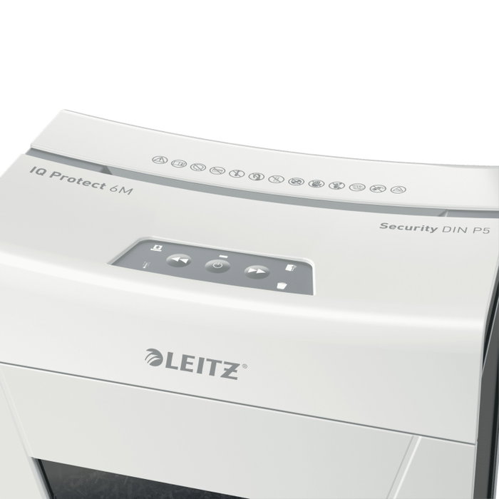 LEITZ Protect Trituradora de Documentos con Corte de Partículas para 6 Hojas, Blanco
