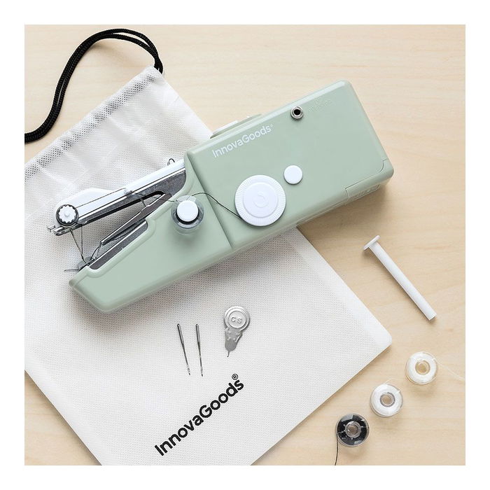 Innovagoods V0103018 Máquina de Coser de Mano Portátil Compacta y Ligera para Todo Tipo de Telas